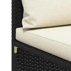 vidaXL - Hoekbank sectioneel - Zwart - Poly rattan - Met kussens