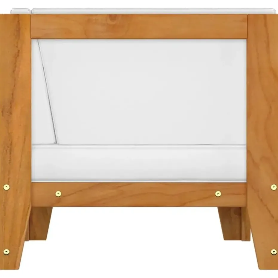 vidaXL - Hoekbank sectioneel - Wit - Acaciahout - Met kussens