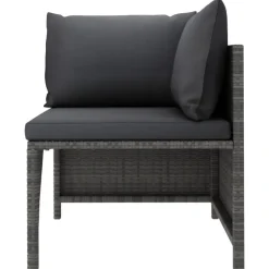 vidaXL - Hoekbank sectioneel - Grijs - Poly rattan - Met kussens