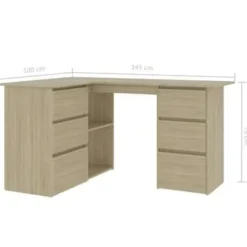 vidaXL - Hoekbureau - Bruin - Bewerkt hout