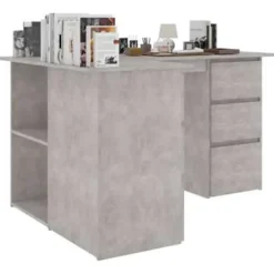 vidaXL - Hoekbureau - Grijs - Bewerkt hout