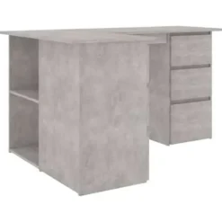 vidaXL - Hoekbureau - Grijs - Bewerkt hout