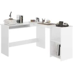 vidaXL - Hoekbureau - Wit - Bewerkt hout