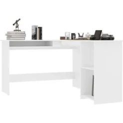 vidaXL - Hoekbureau - Wit - Bewerkt hout