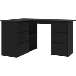 vidaXL - Hoekbureau - Zwart - Bewerkt hout
