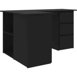 vidaXL - Hoekbureau - Zwart - Bewerkt hout