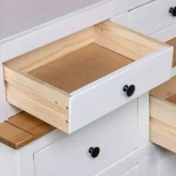 vidaXL - Hoge Kast - Wit - Grenenhout