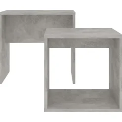 vidaXL - In Elkaar Passend Tafeltje - Grijs - Bewerkt hout