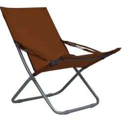 vidaXL - Inklapbare Strandstoel - Bruin - Stof - 2 stuks