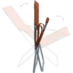 vidaXL - Inklapbare Strandstoel - Bruin - Stof - 2 stuks