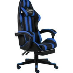 vidaXL - Kantoorstoel - Blauw - Kunstleer