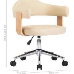 vidaXL - Kantoorstoel - Crème - Kunstleer
