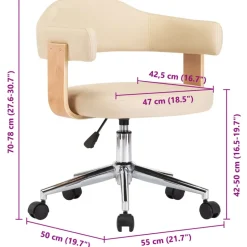 vidaXL - Kantoorstoel - Crème - Kunstleer