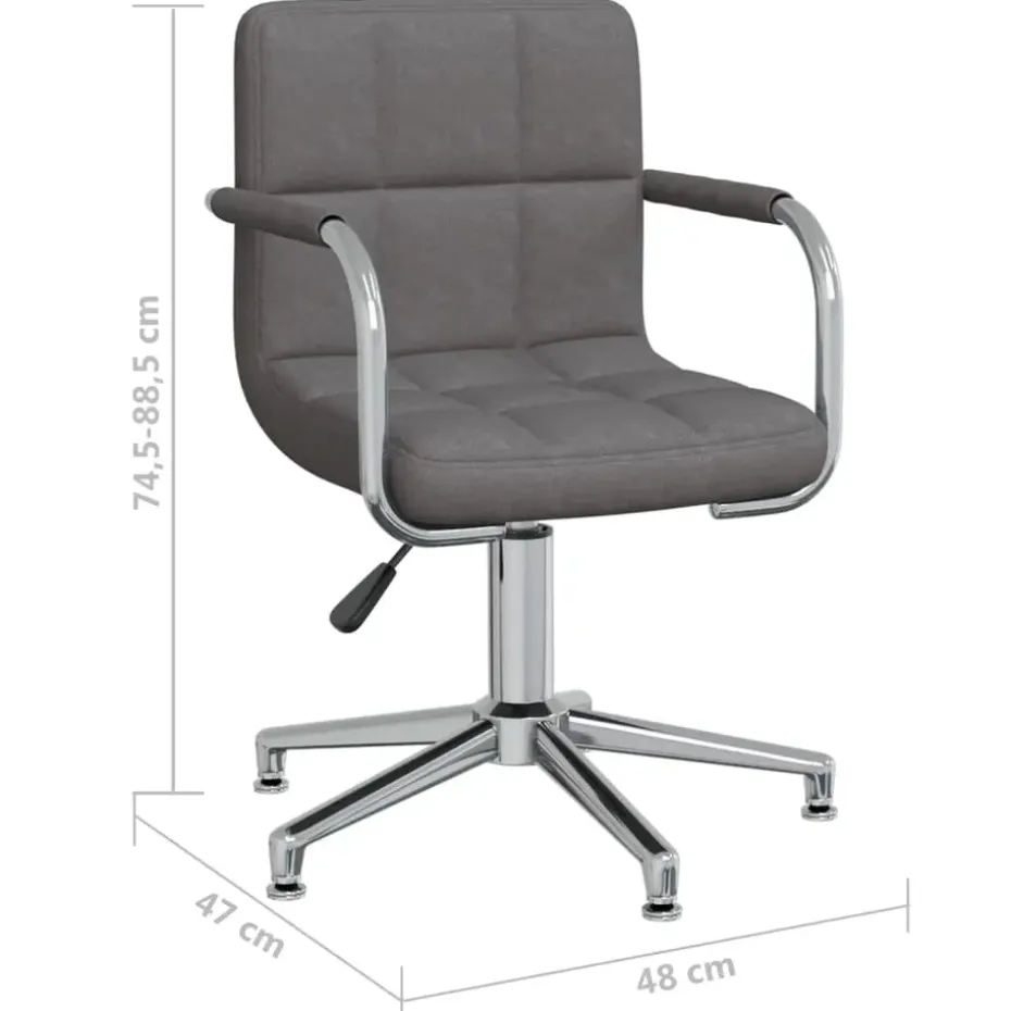 vidaXL - Kantoorstoel - Grijs - Stof