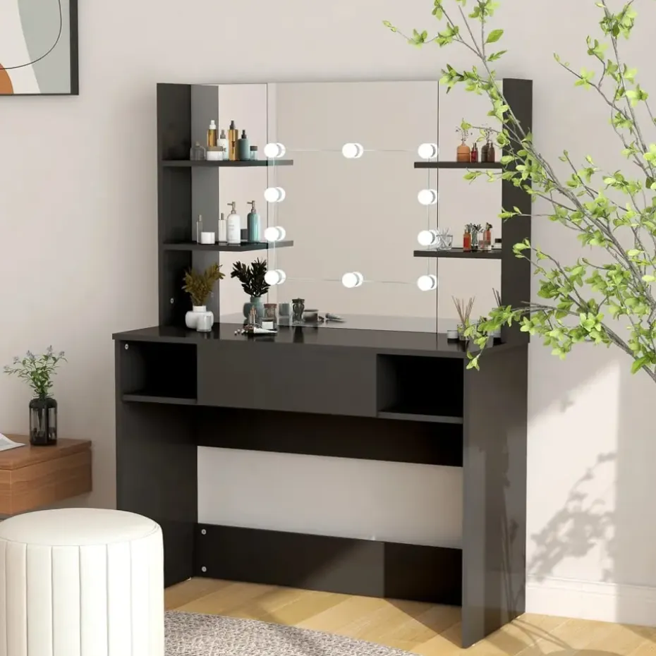 vidaXL - Kaptafel - Zwart - MDF