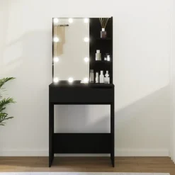 vidaXL - Kaptafel - Zwart - Bewerkt hout