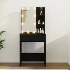 vidaXL - Kaptafel - Zwart - Bewerkt hout