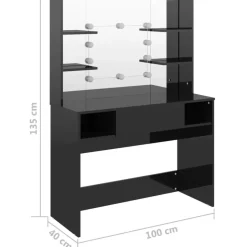 vidaXL - Kaptafel - Zwart - MDF