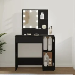 vidaXL - Kaptafel - Zwart - Bewerkt hout