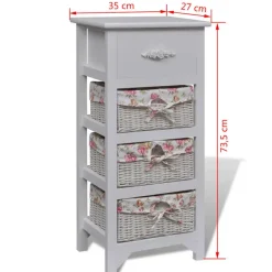 vidaXL - Kast - Wit - Hout - 35 x 27 x 73.5 cm