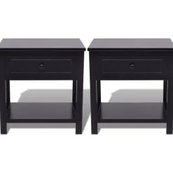 vidaXL - Kast - Zwart - Paulowniahout - 2 stuks