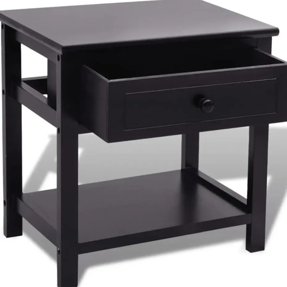 vidaXL - Kast - Zwart - Paulowniahout - 2 stuks