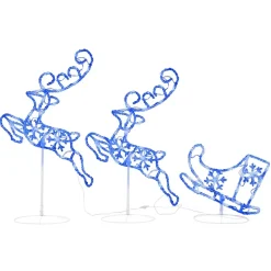 vidaXL - Kerst Rendier En Slee - Blauw