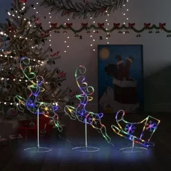 vidaXL - Kerst Rendier En Slee - Multicolour