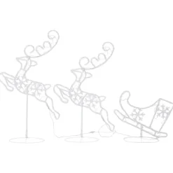 vidaXL - Kerst Rendier En Slee - Cold white
