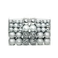 vidaXL - Kerstbal - Zilver - Kunststof - 100 stuks