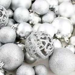 vidaXL - Kerstbal - Zilver - Kunststof - 100 stuks