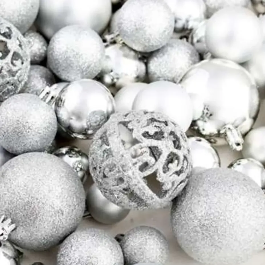 vidaXL - Kerstbal - Zilver - Kunststof - 100 stuks