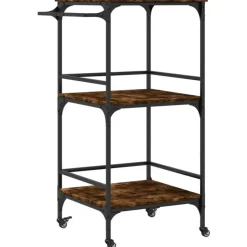 vidaXL - Keukentrolley - Bruin - Bewerkt hout