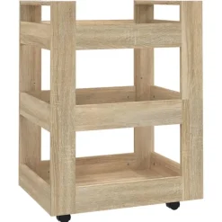 vidaXL - Keukentrolley - Bruin - Bewerkt hout