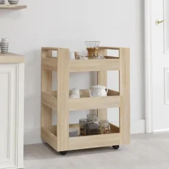 vidaXL - Keukentrolley - Bruin - Bewerkt hout