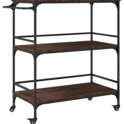 vidaXL - Keukentrolley - Bruin - Bewerkt hout