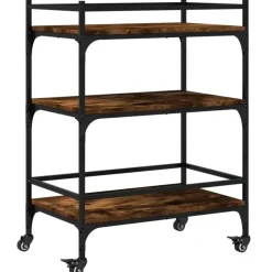 vidaXL - Keukentrolley - Bruin - Bewerkt hout