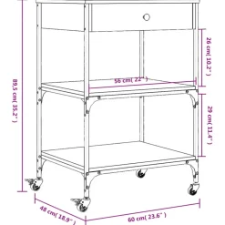 vidaXL - Keukentrolley - Bruin - Bewerkt hout