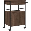 vidaXL - Keukentrolley - Bruin - Bewerkt hout