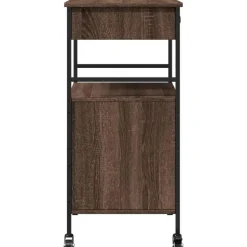 vidaXL - Keukentrolley - Bruin - Bewerkt hout