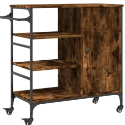 vidaXL - Keukentrolley - Bruin - Bewerkt hout