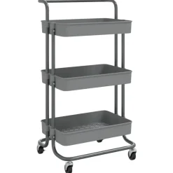 vidaXL - Keukentrolley - Grijs - IJzer