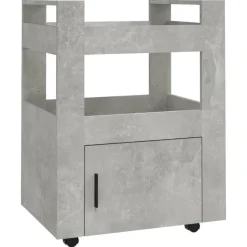 vidaXL - Keukentrolley - Grijs - Bewerkt hout