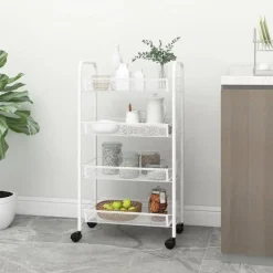 vidaXL - Keukentrolley - Wit - IJzer - 46 x 26 x 85 cm