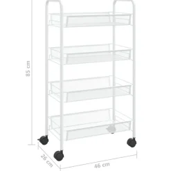 vidaXL - Keukentrolley - Wit - IJzer - 46 x 26 x 85 cm
