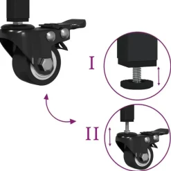 vidaXL - Keukentrolley - Zwart - Bewerkt hout