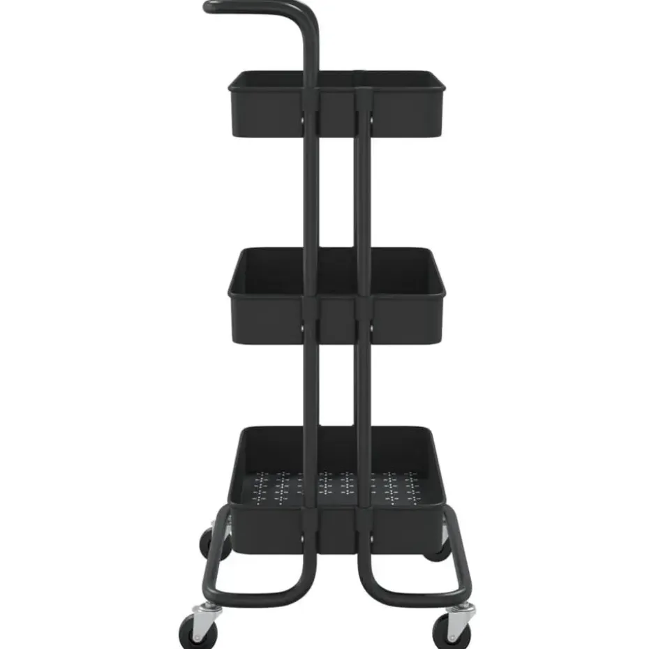 vidaXL - Keukentrolley - Zwart - IJzer