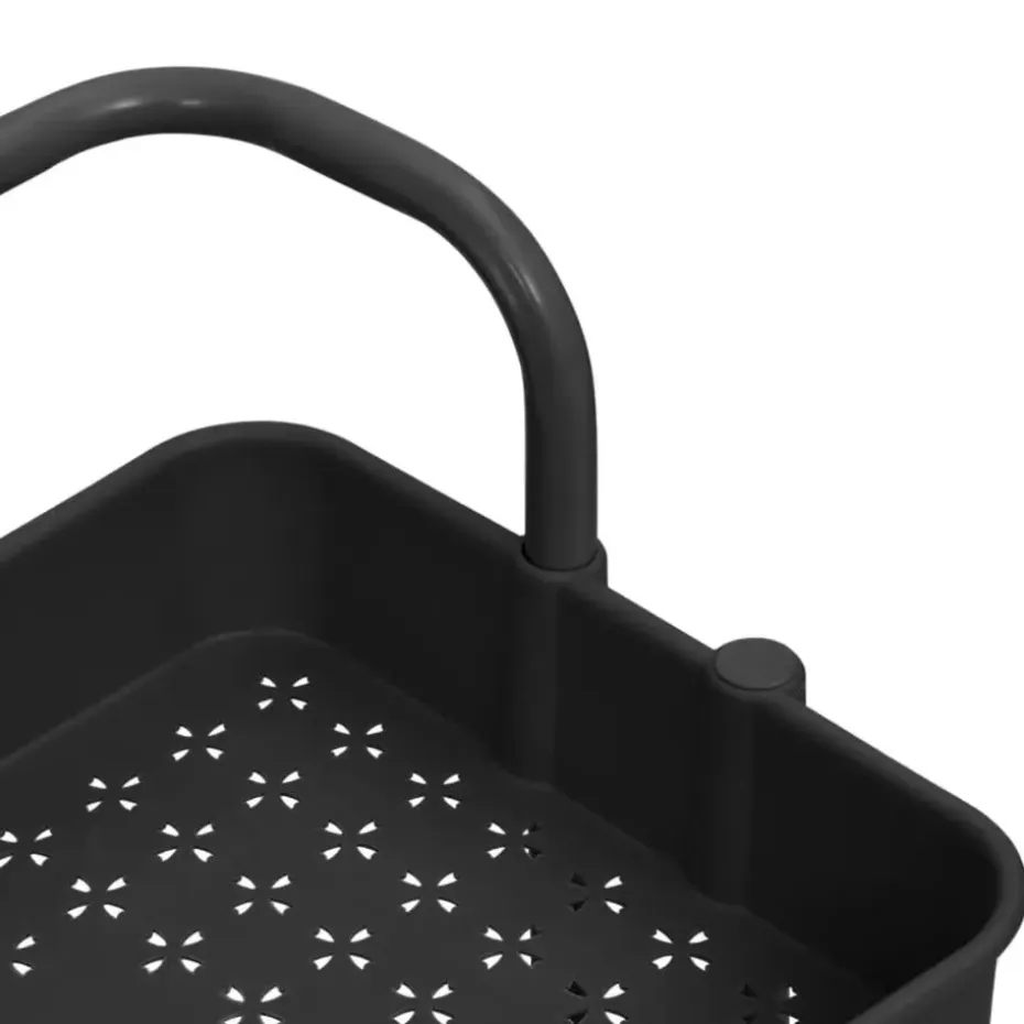 vidaXL - Keukentrolley - Zwart - IJzer