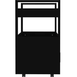 vidaXL - Keukentrolley - Zwart - Bewerkt hout