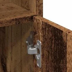 vidaXL - Kolomkast met 2 deuren 2 vakken oud hout - Bewerkt hout - 30x30x179 cm